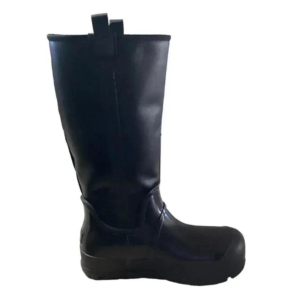 UGG Raincloud Tall Womens 8 39 Waterproof Rubber Boots Shoes Black Pull On NEW - Picture 5 of 10